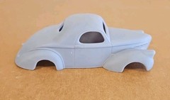 ABS-LIKE RESIN 3D PRINTED 1/25 1939 WILLYS COUPE BODY. GASSER DRAG