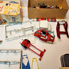 2 Vintage AMT Ford V8 3 in 1 Model Boxes with Massive Vintage Parts Lot