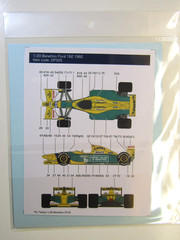 Decalpool Decal Sheet 1:20 Scale Benetton Ford 192 1992 DP325 suit Tamiya Kit