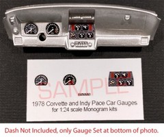 1978 CHEVROLET CORVETTE and INDY PACE CAR GAUGES – 1/24 scale – REVELL MONOGRAM