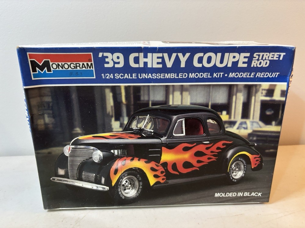 Vintage Monogram 39 1939 Chevy Coupe Street Rod Model Car Kit Unbuilt Chevrolet