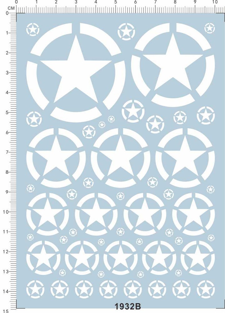 1/16 1/35 1/72 US Army Star Military Vehicle Tank Model Kit Water Decal White