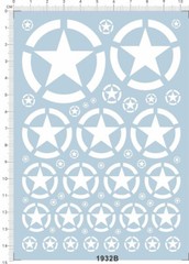 1/16 1/35 1/72 US Army Star Military Vehicle Tank Model Kit Water Decal White
