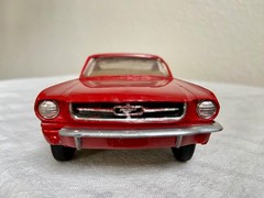 1965 Red & Tan Ford Mustang Fastback Promo Philco P-22 AM Radio w/chrome trim