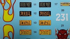 32 1932 Ford 1/25 waterslide decal sheet Custom devil flames pinstripe Hot Rod