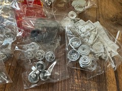 MODEL CAR JUNKYARD PARTS LOT WHEELS CHROME DECALS LENS GLASS STEERING WHEELS