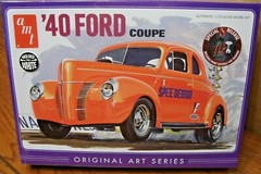 AMT ’40 FORD COUPE 1/25 SCALE MODEL KIT #730 Molded in White Build 1 of 3 ways