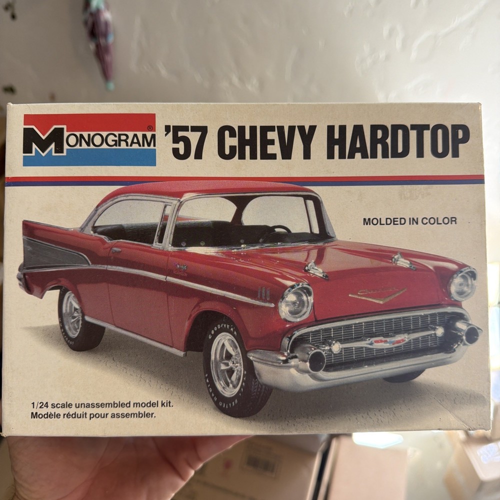🚨Monogram🏆1957 Chevy🏆Hardtop 1/24 Model😎Cherry Red Finish Vintage