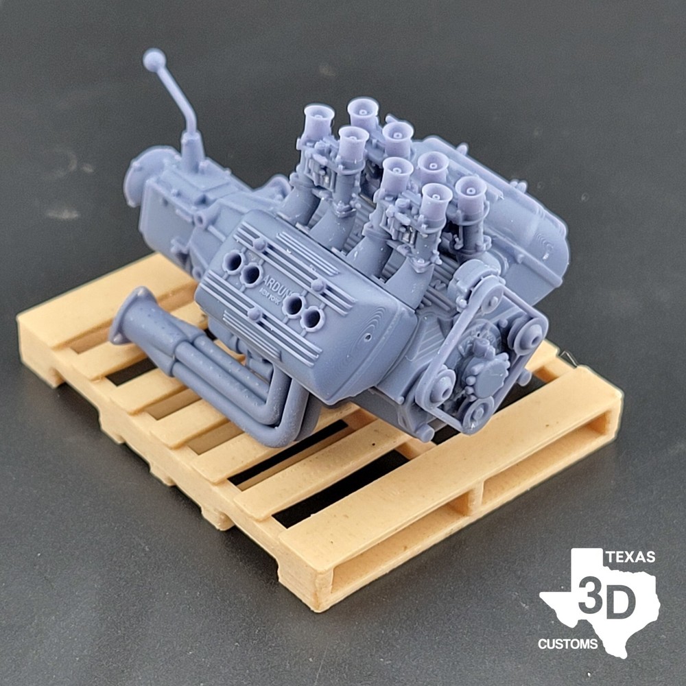 Weber IDA Ardun Flathead V8 model engine resin 3D printed 1:24-1:8 scale