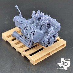 Weber IDA Ardun Flathead V8 model engine resin 3D printed 1:24-1:8 scale