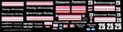 #25 DANNY ONGAIS INTERSCOPE RACING 1979 & 1985 1/24th – 1/25th Scale Decals