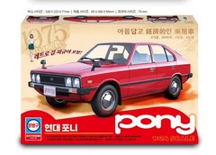 Academy 1/24 Hyundai Pony 1975 Plastic Model Kit with Retro Figure Decal #15137
