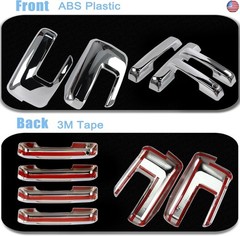 AUCERAMIC Chrome Mirror Caps +Door Handle Covers for Ford F150 2021 2022 2023