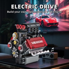 Educational 478 PCS V8 Engine Building Set – Fun STEM Activity for Kids & Adults