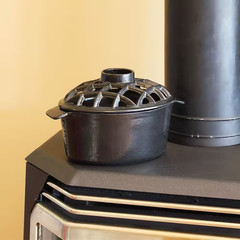 Traditional Lattice Top Steamer, 6.5 In. Tall, Black