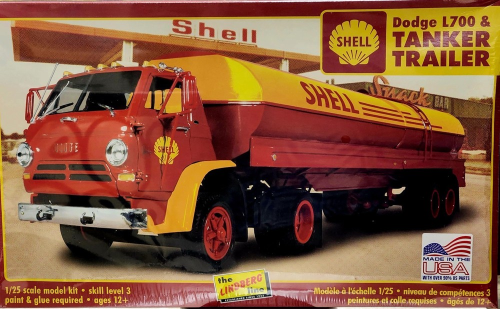 Shell Dodge 1700 & Tanker Trailer Lindberg 1:25 NEW FACTORY SEALED *US Seller*