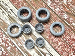 1/24 Scale: 15-inch “Western Cyclone II” Resin Wheels W/ Wide Rear Tires