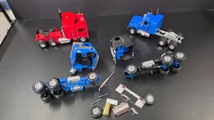 4 MONOGRAM SNAP 1/32 BUILT TRUCKS / PARTS FREIGHTLINER MACK KENWORTH BC TRUCKS
