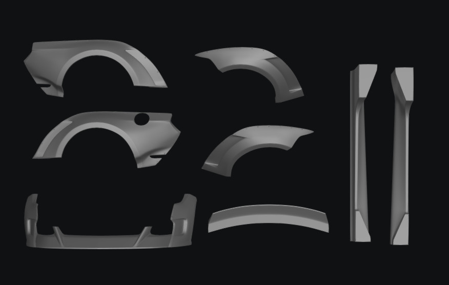 Wide Body Resin Kit for Ford Mustang GT Unpainted Model Toys 1/24th