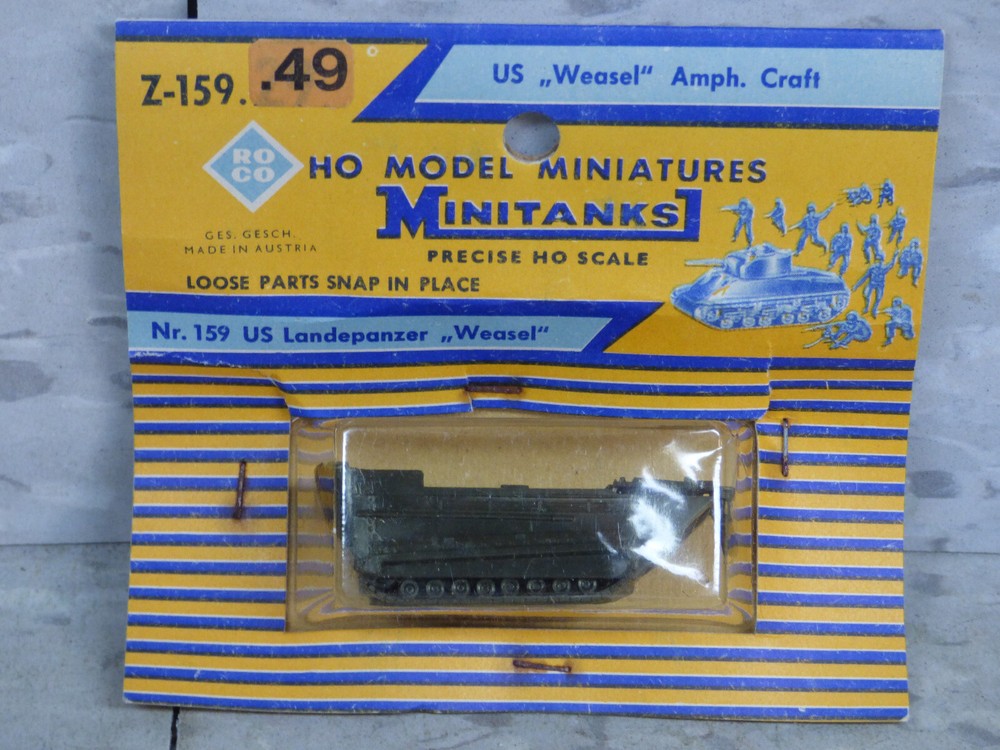 Roco Minitanks (NEW) 1/87 Z-159 WWII US Weasel Amphibious Armore Craft Lot#6238K