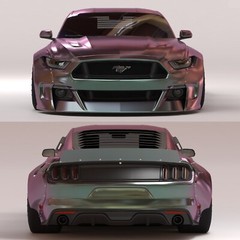 1:24 2015 Mustang Widebody Clinchd Flares Kit Transkit For Tamiya And Diecast