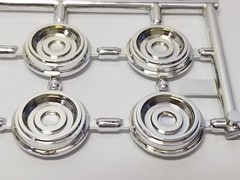 1958 Edsel Pacer WHITEWALL TIRES & HUBCAPS from AMT 1:25 Model Kit 58