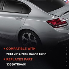 Tail Light Assembly Compatible With 2013 2014 2015 Honda Civic 4 Door Outer