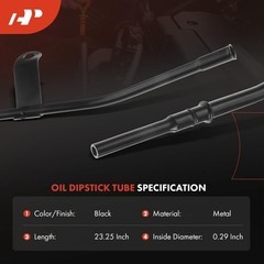 A-Premium 23.25 in Engine Oil Dipstick Tube – Metal Compatible with Chevrolet,