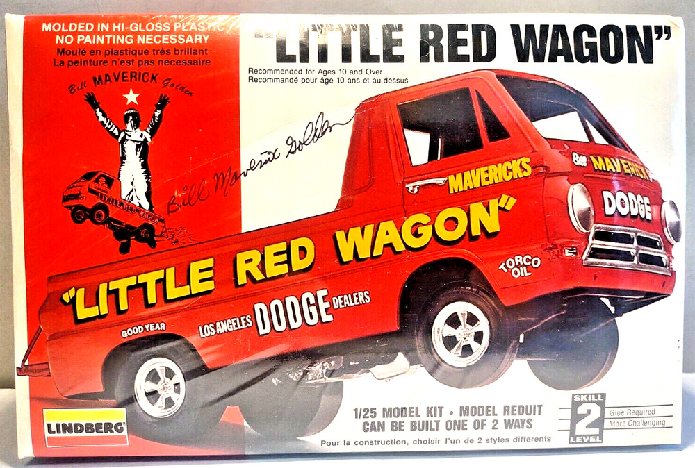 LINDBERG “LITTLE RED WAGON” SIGNED BILL GOLDEN 1/25 MODEL NEW FACTORY SEALED!