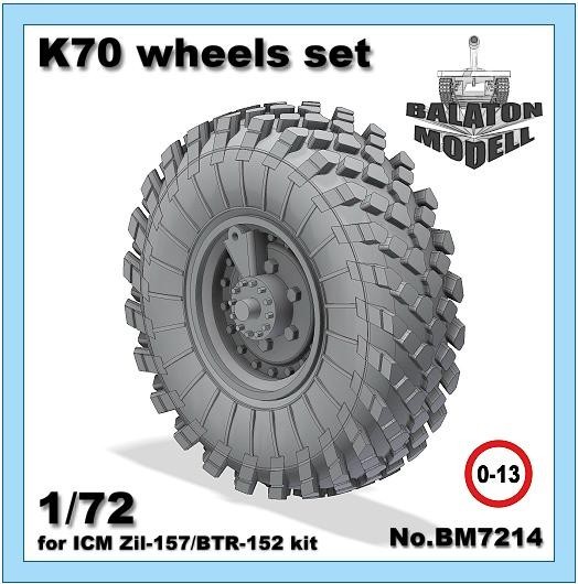 Balaton Modell 1/72 K-70 Wheels Set for ICM Zil-157/BTR-152 kit