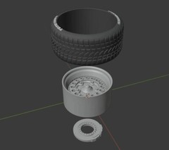 1:25-1:24 Scale Resin “Speedster” Rim and tire set