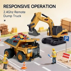 BRRRRT 1/64 RC Dump Truck,Mini Truck Toy,8-Channel Remote Control 6.5 Cm