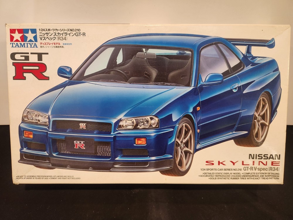 Tamiya Nissan Skyline GT-R V-Spec R34 1/24 Model Kit, Open Box, Sealed Bags