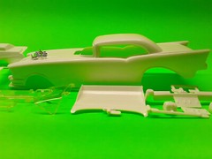 Mongoose 1957 57 Chevy Bel Air 1/24 Funny Car Body Glass Chutes Slot? Tom McEwen