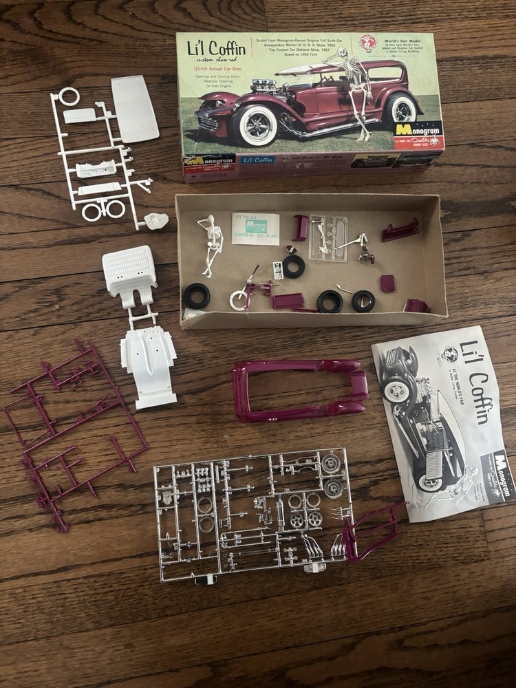 Vtg 1964 Monogram LI’L COFFIN Custom Show Rod | 1/24 Scale Model Car Kit PC94