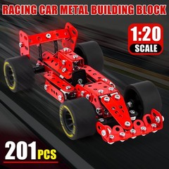 STEM Metal Model Car Kits for Boys 8-16, Erector Set 1:20 Scale Red Racing Car