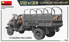 MiniArt MIN35383 1:35-G7107 w/Crew 4×4 Cargo Truck w/Metal Body, Molded Color