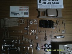 AMT 1/25 Scale 1957 CHEVY BEL AIR HARDTOP” OPEN BOX and Plastic”