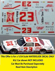 POWERSLIDE 336 #23 MILLER TIME 1983 PONTIAC LEMANS DAVEY ALLISON 1/24 DECAL
