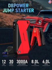 DBPOWER Peak 3000A 18000mAh Portable Car Jump Starter (up to 8.0L Gas, 6.0L