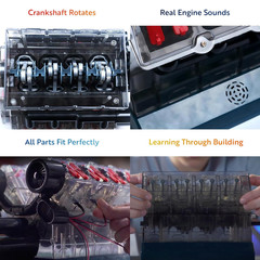 V8 Combustion Engine Model Kit That Runs – Build Your Own STEM Mini V8 Model Eng