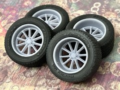 1/24 Scale: 17-inch “Rambler” wheels W/ Wide Rear Tires . Resin