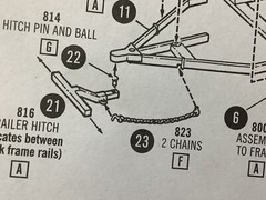 Amt Model Kit 1:25 Scale 53 Ford Pickup Hauler Hitch Chains No Box-instructions