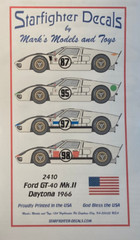 1/24 Decals Ford GT Mk II Daytona 1966 Starfighter Decals #2410