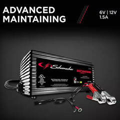 1.5-Amp Car Battery Charger and Maintainer, Fully Automatic, 6/12V for Power Spo