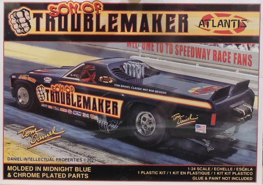 SON OF TROUBLEMAKER MID ENGINE DRAG CAR ATLANTIS 1:24 PLASTIC MODEL CAR KIT