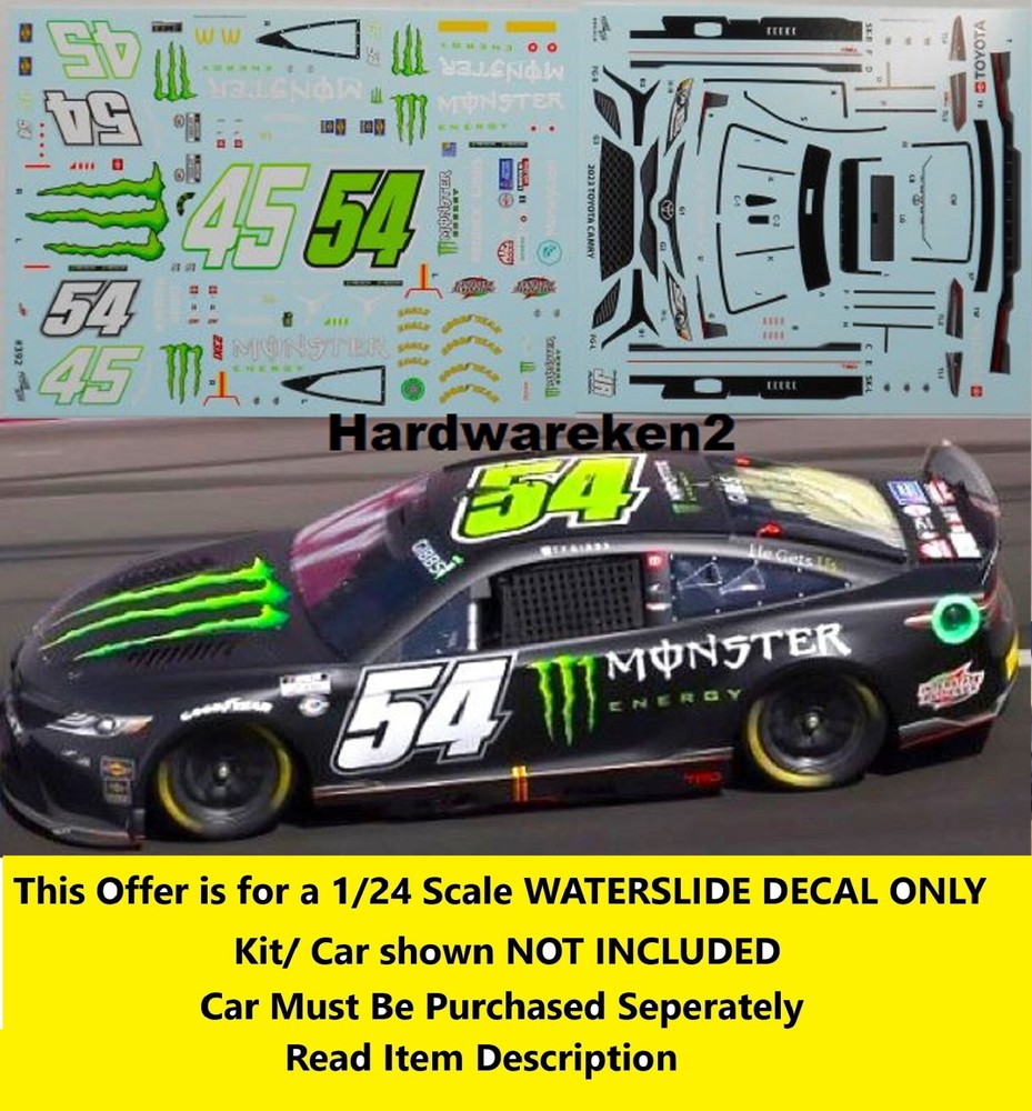 NASCAR DECAL #54 MONSTER ENERGY 2023 TOYOTA CAMRY TY GIBBS 1/24 POWERSLIDE