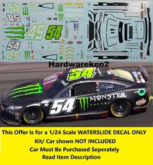 NASCAR DECAL #54 MONSTER ENERGY 2023 TOYOTA CAMRY TY GIBBS 1/24 POWERSLIDE