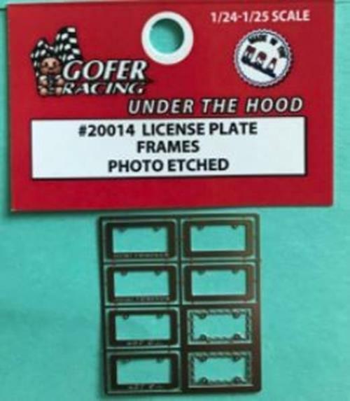 Gofer Racing 20014 x 1/24-1/25 Photo-Etch License Plate Frames (4 different)