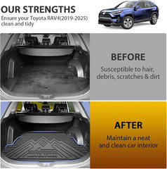 Trunk Mat for Toyota RAV4 2019-2025 Accessories(Include Hybrid&Gasoline), All We
